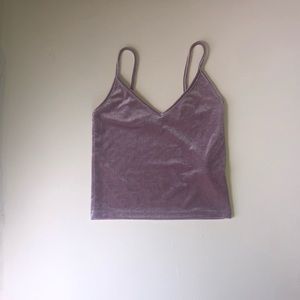 Velvet mauve crop top